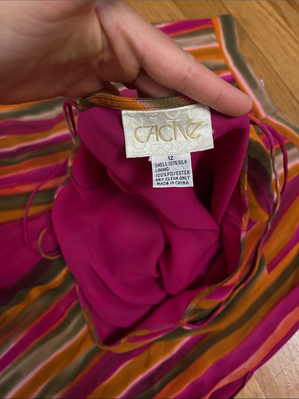 Vintage Y2K Cache Silk Flowy Two Piece Set Size Medium Pink Multicolor - Picture 6 of 12